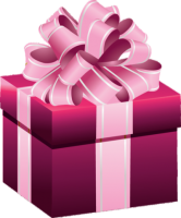 a gift box with pink bow